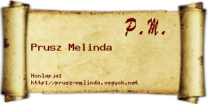 Prusz Melinda névjegykártya